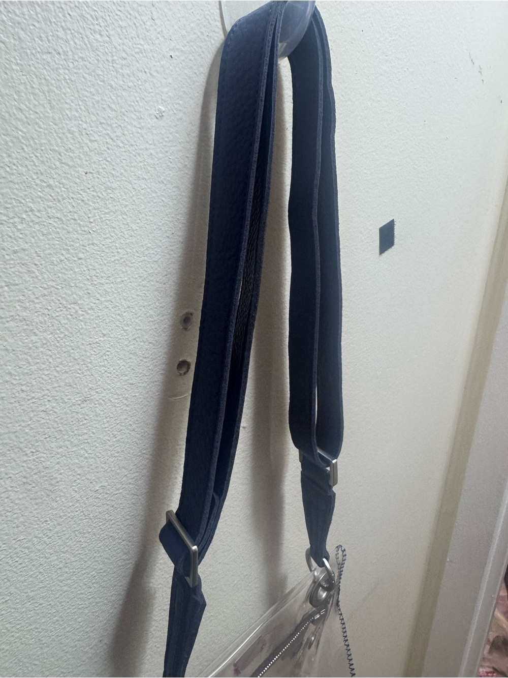 Hammitt Tony Small Clear Crossbody Bag navy blue trim and strap - Picture 5 of 5